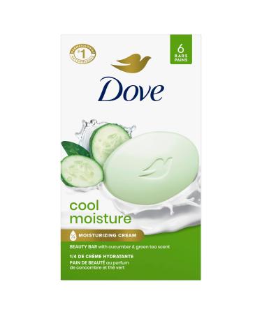Dove Skin Care Beauty Bar For Softer Skin Cucumber and Green Tea More Moisturizing Than Bar Soap 106 g 6 count cool moisture