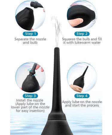 Sensivo Anti-Backflow Enema Bulb Kit - Leak Proof Comfortable Silicone Douche for Men and Women - 14.95oz Butt Cleaner Male Douche - Buy Online on GoSupps.com