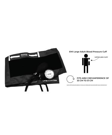 EMI Aneroid Sphygmomanometer Manual Blood Pressure Large Adult Cuff - Black - Buy Online on GoSupps.com