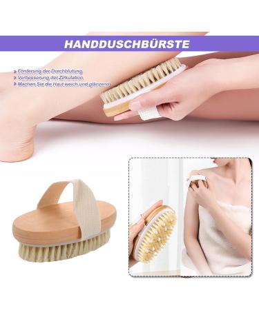 Buy Dry Brush Set - 2 Natural Bristle Body Brushes for Exfoliating & Lymphatic Massage | International Shipping - Buy Online on GoSupps.com