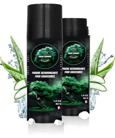 Foot odor remover - lemon - eliminates foot odor - neutralizes odor and moisture - natural white powder - long lasting action - Made in France by Fresh Powder - Buy Online on GoSupps.com
