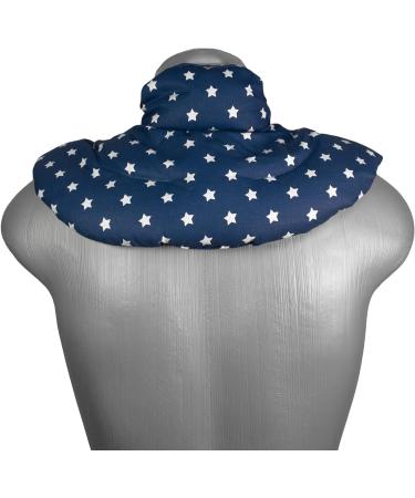 Comfortable Neck Pillow with Stand-Up Collar - Stars Blue | Spelt Grain Heat Pad for Neck & Shoulder Relief - Buy Online on GoSupps.com