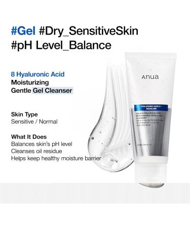 ANUA Gel Nettoyant Doux Et Hydratant Acide Hyaluronique Squalane C ramide Nettoyant Pour Le Visage 150 Ml/5 07 Oz Liq. Transparent - Buy Online on GoSupps.com