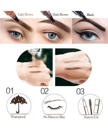 Waterproof Microblade Eyebrow Tattoo Pen - Black Brow Pencil with Micro-Fork Tip for Natural Looking Eyebrows - Gift Included - Buy Online on GoSupps.com