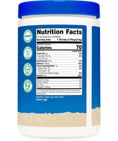 Nutricost Organic Egg White Protein Powder 8oz (Unflavored) - 15 Grams Protein Per Serving GMO-Free Gluten Free - Buy Online on GoSupps.com
