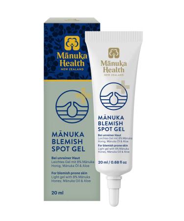 Manuka Health Manuka Blemish Spot Gel - Medical Grade Manuka Honey Acne Spot Treatment with Aloe Chamomile & Manuka Oil Clarifies & Balances Angry Blemished Skin .67oz