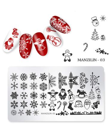 Uonlytech nail polish 5pcs christmas nail art stamp plates diy nail picture stencil manicure Christmas nail art sticker for m Dchen women Christmas party nail art