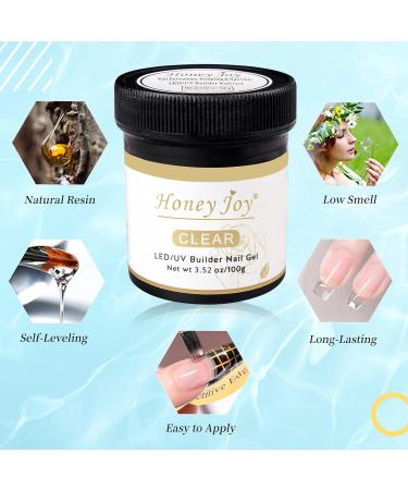 Honey Joy Clear Builder Nail Gel 100g/3.5oz | Sculpting & Nail Extensions Gel | LED/UV Builder Gel for Nail Art | HJ-GEL005-Clear - Buy Online on GoSupps.com