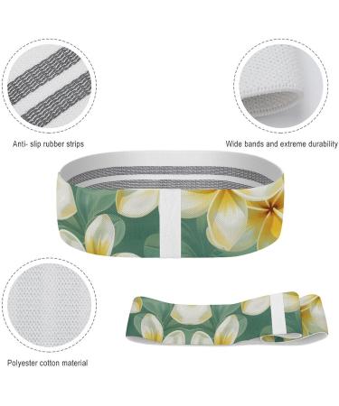 White Plumeria Resistance Bands - Fabric Exercise Bands for Fitness | International Shipping - Buy Online on GoSupps.com