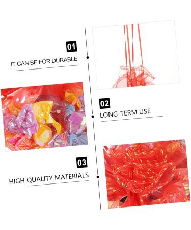 KALLORY 100pcs Christmas Mesh Bag Package Bag Storage Pouch Bag Happy Candy Storage Bags 25x25x0.1cm As Shown - Buy Online on GoSupps.com