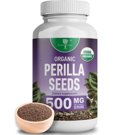 Organic Perilla Seed Extract with 9% Rosmarinic Acid - USDA Certified - Allergy Relief Respiratory and Immunity Booster- Th2 Cytokines Naturally Occurring Luteolin - 500mg 90 capsules