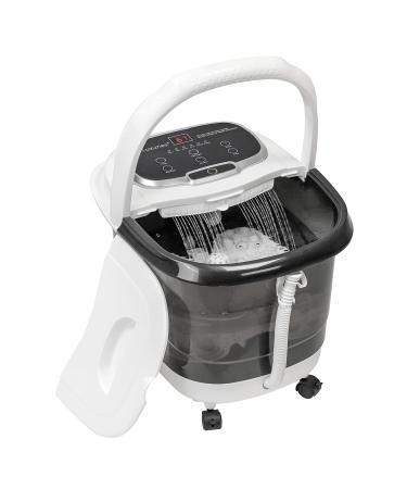 H&B Luxuries Foot Spa Massager with Heat for Stress Relief Feet Bath with Motorized Rollers and Shower Temperature Control Timer and LED Display Ideal for Wife Mother Mom Father Husband Black Style 2