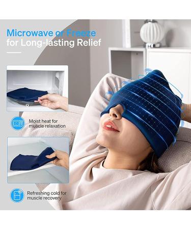 Head Gel Ice Cap U-Shaped Cooling Headache Cap - Migraine Head Pack Comfortable Stretchy Ice Cap for Migraines Tension with Cold Single Layer Blue - Buy Online on GoSupps.com