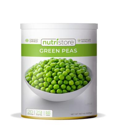Nutristore Freeze Dried Green Peas | 40 Servings | 18 OZ | 25 Year Shelf Life | Amazing Taste | Healthy Snack | Emergency and Survival Food 1-Pack