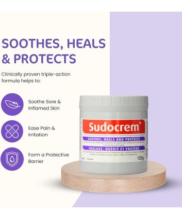 Sudocrem - Diaper Rash Cream for Baby Soothes Heals and Protects Relief and Treatment of Diaper Rash Zinc Oxide Cream - 125g 125 g (Pack of 1) - Buy Online on GoSupps.com