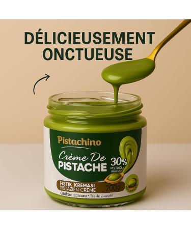NEW Pistachino Cr me de Pistache 30% Antep Sans Glucose Sans Conservateurs | Texture Onctueuse et Gourmande P te Tartiner Premium 200 g Id ale pour Cr pes G teaux Viennoiseries et P tisserie - Buy Online on GoSupps.com