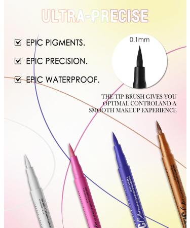  LYSdefeu Liquid Eyeliner Matte Waterproof Eyeliner Pen Colorful Eyeliner Pen 24 Hour Life + Pigmented with Long Lasting Smudge-Proof Ultra Pigmented Quick Dry Defined Line Creation Red - Buy Online on GoSupps.com
