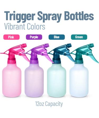 12oz Colored Squirt Bottles - Refillable Stream and Mister Spray Bottle for Cleaning, Gardening, Grooming - Hair Salon - COLORS MAY VARY - Buy Online on GoSupps.com