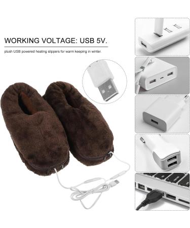 USB Electric Heating Slippers - Heated Winter Shoes for Adults - Black Medium Foot Warmers - Buy Online on GoSupps.com
