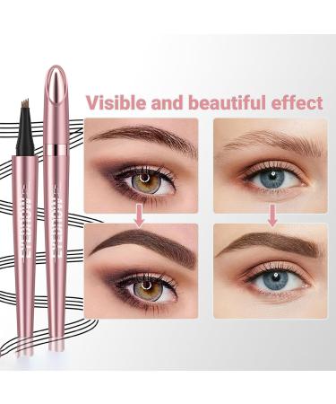 Eyebrow Pen Eye Brow Pencils for Women with 4-Fork-Tip Create Natural Hair-Like Brows Microblading Eyebrow Pen (04) - Buy Online on GoSupps.com