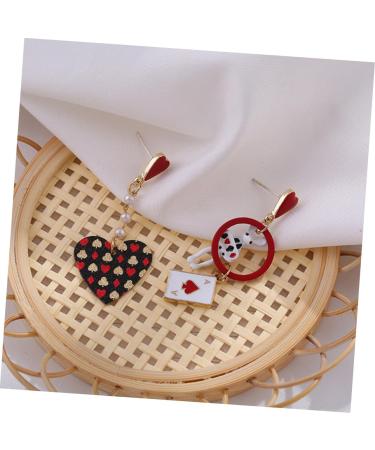 TOPPERFUN 1 Pair playing card earrings jewelry for women earrings clock earrings easter costume heart earrings girl earrings women jewelry literature and art Miss s925 silver needle alloy - Buy Online on GoSupps.com