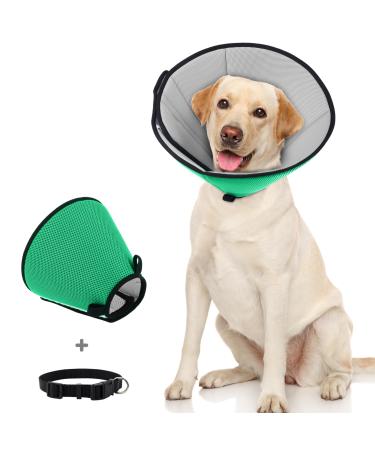 Supet breaker for dog leak protection soft protective collar tape tapes adjustable recycling neck band breathable pet Elisabethane leak protection dog after op dog green l l neck circumference: 28-33cm lime green - Buy Online on GoSupps.com