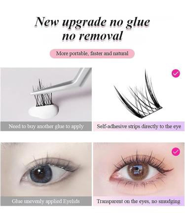 Swarous Waterproof Glue Free Realistic False Eyelashes Swarous Waterproof Lash Clusters Kit lash clusters kit natural wispy Reusable Strip Lashes (MJS03) - Buy Online on GoSupps.com