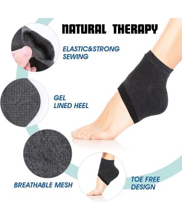 Sibba Moisturizing Gel Heel Socks - 3 Pairs | Open Toe Silicone Socks for Dry Cracked Skin | Breathable Day Night Foot Care Protector - Buy Online on GoSupps.com