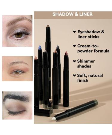 Highlighter Stick Eyeshadow - Multi-Color Waterproof Cream Eye Shadow for Brown Eyes - Makeup 07 Brown - Buy Online on GoSupps.com