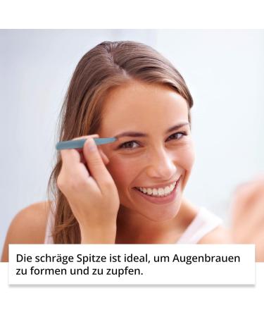 Rubis Heart Engraved Slanted Eyebrow Tweezers - Light Blue | Premium Quality for Perfect Brows - International Shipping - Buy Online on GoSupps.com