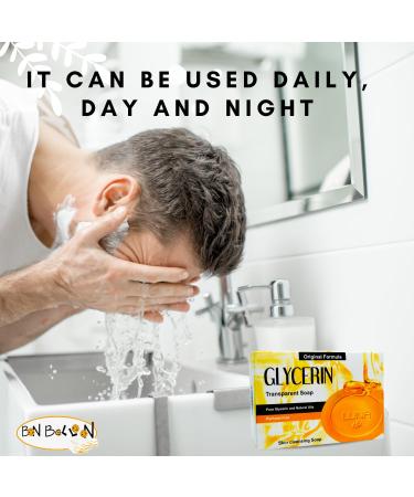 Luna Glycerin Transparent Soap - Pure Natural Oils for Face Body & Hands | Gentle Skin Care (4.05 oz - Buy Online on GoSupps.com