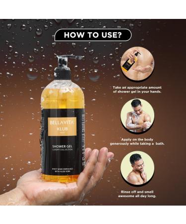 Luxury KLUB Man EDP Premium Long Lasting Fragrance Perfume 100ml (3.4 fl.oz.) & Shower Gel For Deep Cleansing Hydrating Softer Skin With Aloe Vera 500ml (16.91 fl.oz.) For Men - Buy Online on GoSupps.com