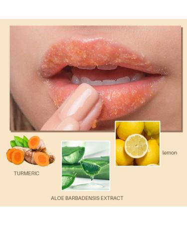 Lemon Turmeric Lip Scrub for Lightening Lips Aloe Vera Exfoliating Scrub Sugar Lip Scrub and Treatment Natural Turmeric Lip Scrub for Dry Chapped Lips Reduces - Buy Online on GoSupps.com