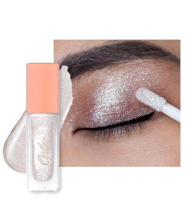 Oulac Liquid Glitter Eyeshadow - Metallic Icy White Eyeshadow Shimmer Eyeshadow with Fine Sparkle & Glow Blendable Sparkly Eyeshadow Eye Make-up Crease Resistant Vegan 5.4g Frosted Ice (27) Frosted Ice(27)