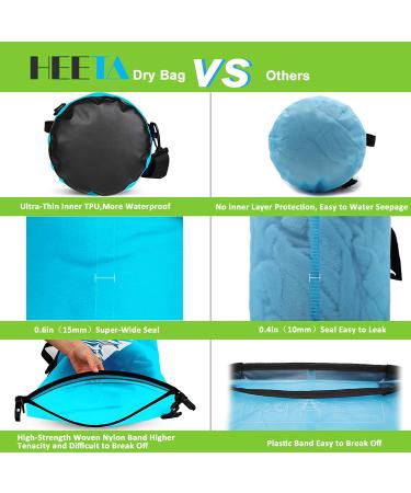 HEETA Waterproof Dry Bag 5L Blue - Lightweight Roll Top Backpack for Travel, Swimming, Boating - Phone Case Included - Buy Online on GoSupps.com