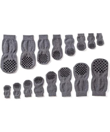 AKOPAWON Anti-Slip Socks for Dogs & Cats - Paw Protection Socks (4 Pcs) | Rubber Reinforced Sizes S-5XL Ideal for Pets 1-36 kg & 5XL for Over 36 kg - B-Gray - Buy Online on GoSupps.com