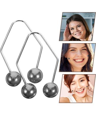 Beavorty 1 Pair Dimple Maker Metal Dimple Trainer Cheeks Balls Forming Mouth Exerciser Effortlessly Obtain Dimples Charming Smile Tool for Face Cheek Black - Buy Online on GoSupps.com