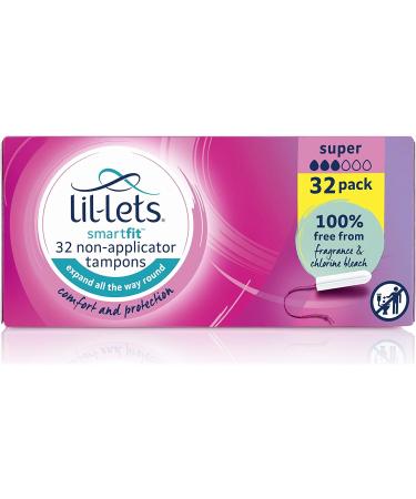 Lil-Lets Smartfit Tampons 32 Each (Pack of 2) Size Super 32 Count (Pack of 2) - Buy Online on GoSupps.com