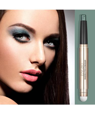 Wismee Dark Green Shimmer Eyeshadow Stick - Eye Brightener Cream Pencil for Makeup, Cosmetics Gift for Women - Christmas Birthday - Buy Online on GoSupps.com