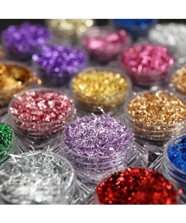 UV Confetti Filling Manicure Sticker 3D Gold Flakes Gold Silver Foil Mesh Nail Foils Nail Art Foils(06) Style06 - Buy Online on GoSupps.com