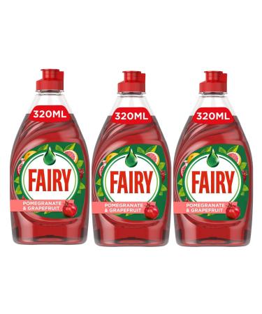 Fairy Washing Up Liquid Pomegranate & Grapefruit 320ml - Powerful Grease-Cutting Dish Soap with a Refreshing Citrus Scent for Sparkling Clean Dishes (3)