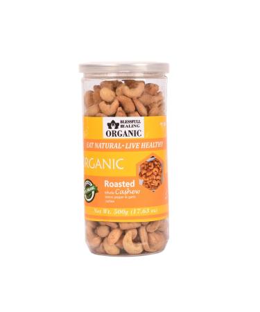 Blessfull Healing Organic Natural Vegan Lemon Pepper & Garlic Roasted Whole Cashew Nuts Crunchy Kaju 500 Gram