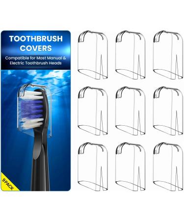 YUNCHI Toothbrush Cover 9 Pack - Portable Toothbrush Holder for Travel - Fits Electronic & Manual Toothbrushes - Caps Protector for Kids & Adults - White - Buy Online on GoSupps.com