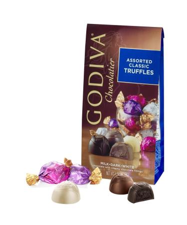 Godiva Chocolate Gem Truffle Trio - 4.25 oz Chocolatier Assorted Classic Truffles