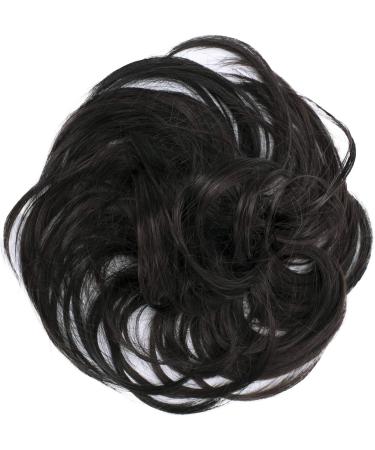 CAISHA by PRETTYSHOP Updo Scrunchie Slightly Wavy Dark Brown Mix - Synthetic Fiber Hairpiece (#1H32a G33B) - Buy Online on GoSupps.com