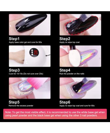 Chrome Nail Powder Gift Set - Holographic Unicorn Rainbow, Aurora Mermaid, Metallic Mirror, Cat Eye - Perfect for Manicure Art - Buy Online on GoSupps.com