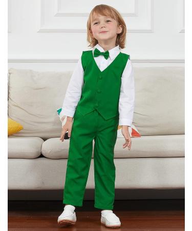 Mint Green Baby Boys Gentleman Suit Set | Shirt with Bowtie, Waistcoat & Pants | Size 2-3 Years - Buy Online on GoSupps.com