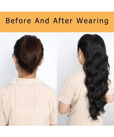 Hair Buns Hair Piece 8-24 Inch Long Wavy Ponytail Hair Extensions Wrapping Ponytail Brazilian Real Hair Ponytail Hair Extensions Clips Hair Accessories For Girls (Color : Black Size : 22inch(150g) 22inch(150g) Black - Buy Online on GoSupps.com