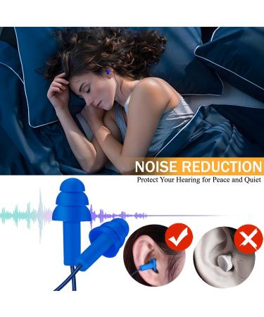 Daruite Silicone Earplugs for Swimming & Sleeping - 4 Pairs with Ribbon Reusable Noise Suppression Hearing Protection Waterproof with Storage Box - Buy Online on GoSupps.com