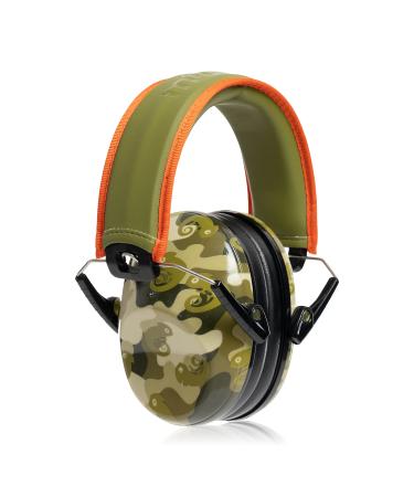 Muted Designer Hearing Protection for Infants & Kids - Adjustable Children's Ear Muffs from Toddler to Teen One Size Camo Chameleon